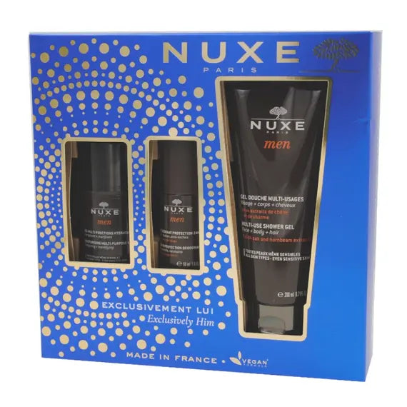 Nuxe Cofanetto Solo per Lui Gel Multi-funzione Idratante + Gel Doccia Multiuso + Deodorante Protezione 24 H | Acquista Online su Farmaclick