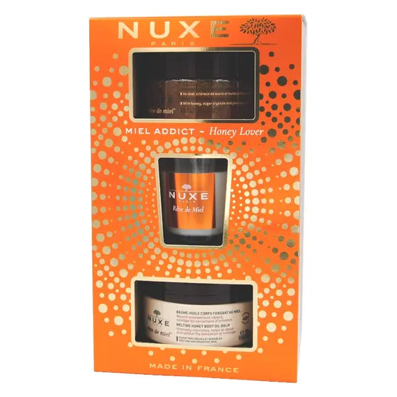 Nuxe Cofanetto Reve De Miel Balsamo-olio per il Corpo 175 Ml + Esfoliante Goloso Nutriente Corpo 200 Ml + Candela Profumata 70 G | Acquista Online su Farmaclick