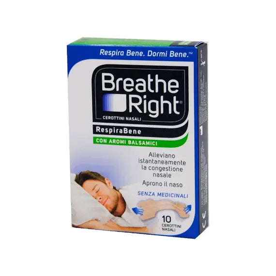 Breathe Right Respira Bene Cerotti con Aromi Balsamici per la Congestione Nasale 10 Cerotti | Acquista Online su Farmaclick