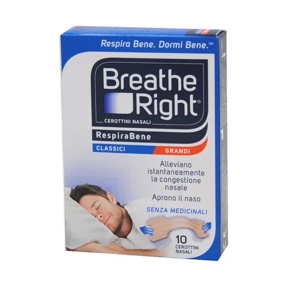 Breathe Right Respira Bene Cerotti Classici Grandi per la Congestione Nasale 10 Cerotti | Acquista Online su Farmaclick