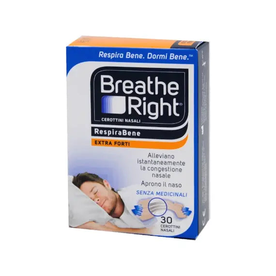 Breathe Right Respira Bene Cerotti Extra Forti per la Congestione Nasale 30 Cerotti | Acquista Online su Farmaclick