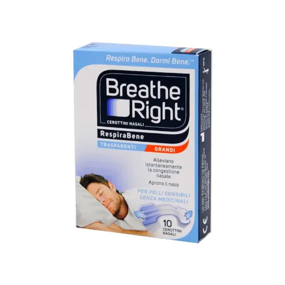 Breathe Right Respira Bene Cerotti Trasparenti Grandi per la Congestione Nasale 10 Cerotti | Acquista Online su Farmaclick