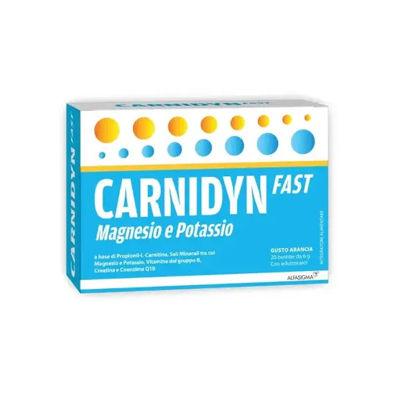 Carnidyn Fast Magnesio e Potassio Integratore 20 Bustine | Acquista Online su Farmaclick