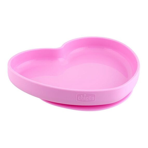 Chicco Piatto Cuore in Silicone con Ventosa | Rosa | Acquista Online su Farmaclick