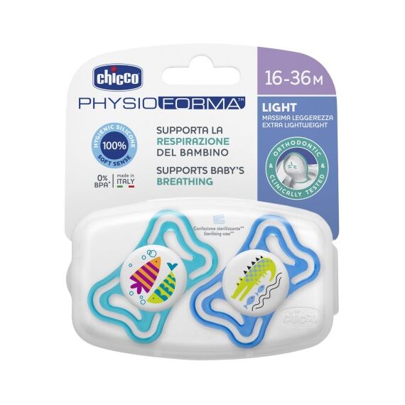 Chicco Succhietti Light Boy Silicone 16-36 Mesi 2 Pezzi | Acquista Online su Farmaclick