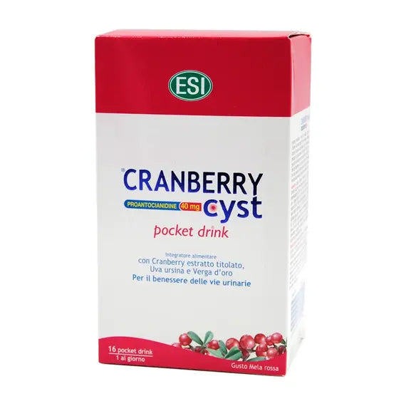Esi Cranberry Cyst Integratore Alimentare per il Benessere delle Vie Urinarie Gusto Mela Rossa 16 Pocket Drink | Acquista Online su Farmaclick