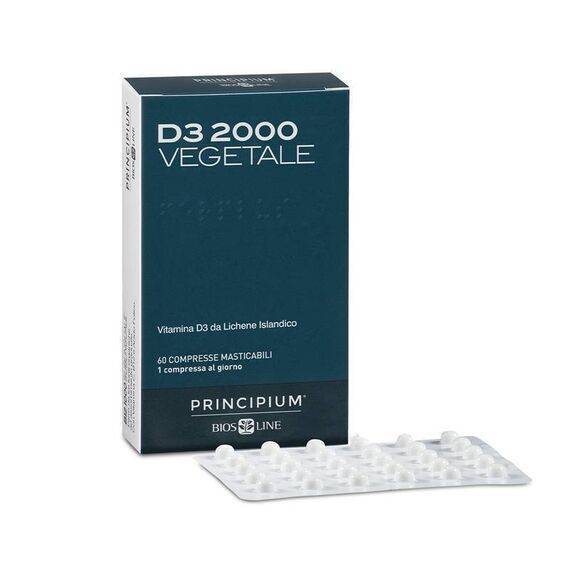 Biosline Principium D3 2000 Vegetale Integratore di Vitamina D3 60 Compresse Masticabili | Acquista Online su Farmaclick