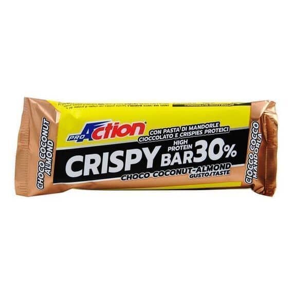 Proaction Crispy Bar 30% Barretta Proteica Pasta di Mandorle Cioccolato e Crispies Proteici 50 G | Acquista Online su Farmaclick