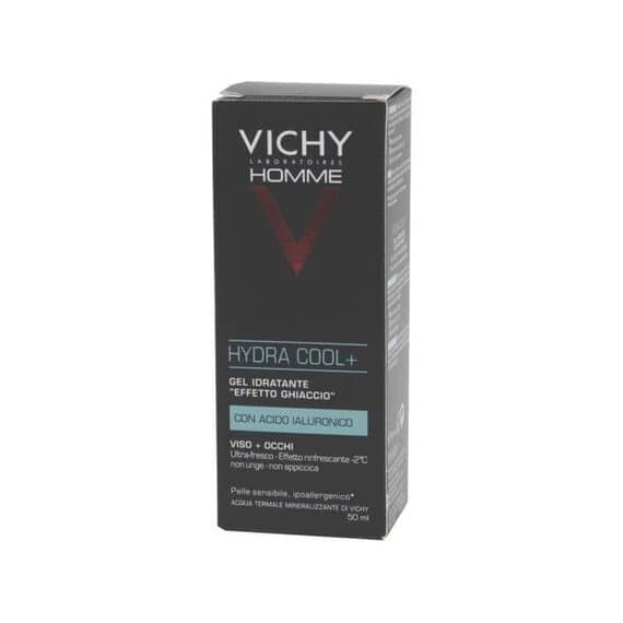 Vichy Homme Hydra Cool Gel Idratante Effetto Ghiaccio Viso e Occhi 50 Ml | Acquista Online su Farmaclick