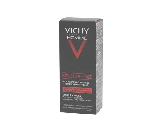 Vichy Homme Structure Force Feuchtigkeitsspendende Anti-Aging-Komplettpflege für Gesicht und Augen 50 ml