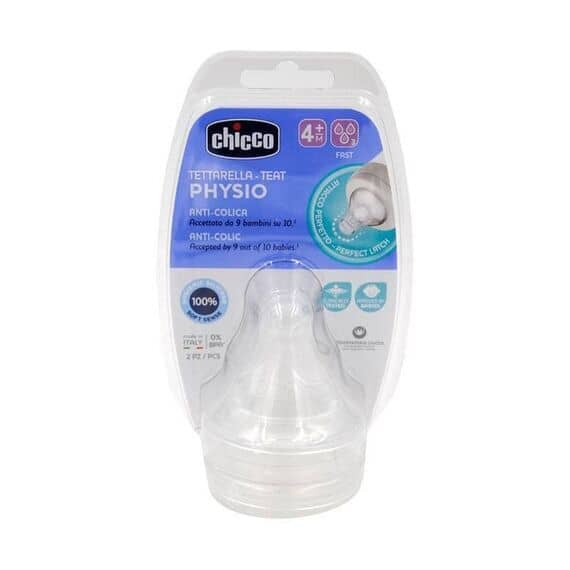 Chicco Tettarella Physio Anti Colica in Silicone 4m+ Flusso Veloce 2 Pezzi | Acquista Online su Farmaclick