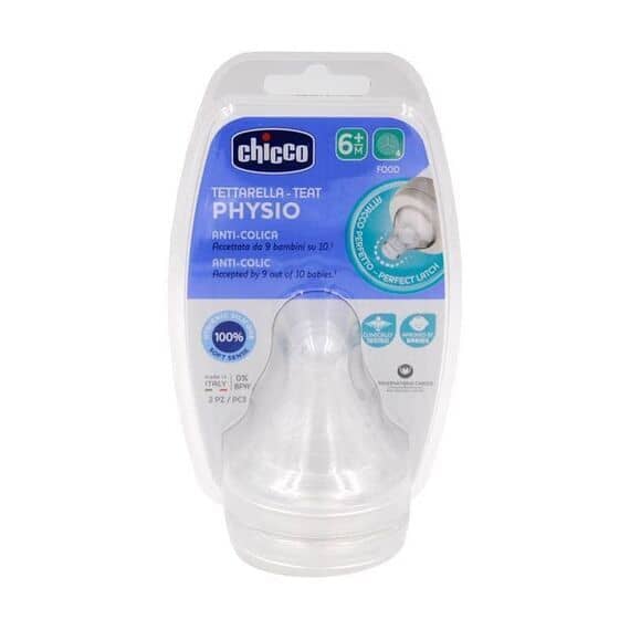Chicco Tettarella Physio Anti Colica in Silicone 6m+ Flusso Pappa 2 Pezzi | Acquista Online su Farmaclick