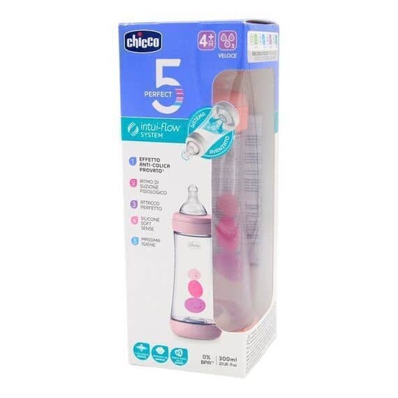 Chicco Biberon Perfect 5 4m+ Flusso Veloce 300 Ml Colore Rosa | Acquista Online su Farmaclick