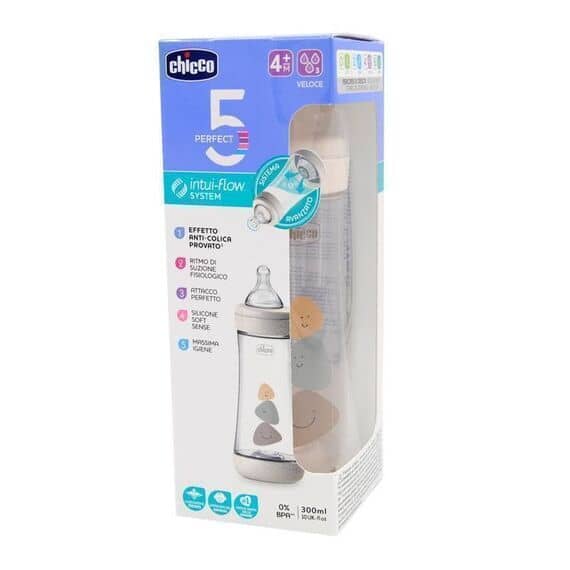 Chicco Biberon Perfect 5 4m+ Flusso Veloce 300 Ml Colore Avorio | Acquista Online su Farmaclick