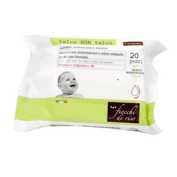Fiocchi di Riso Talco Non Talco Salviette Rinfrescanti e Lenitive 20 Pz | Acquista Online su Farmaclick