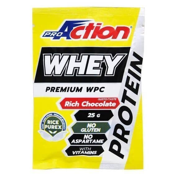 Proaction Protein Whey Integratore di Proteine del Siero di Latte Gusto Rich Chocolate 25 G | Acquista Online su Farmaclick