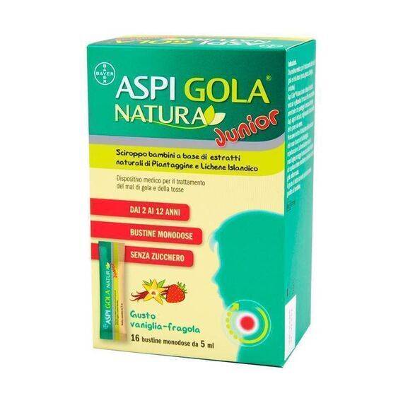 Aspi Gola Natura Junior Vaniglia e Fragola 16 Bustine Monodose | Acquista Online su Farmaclick