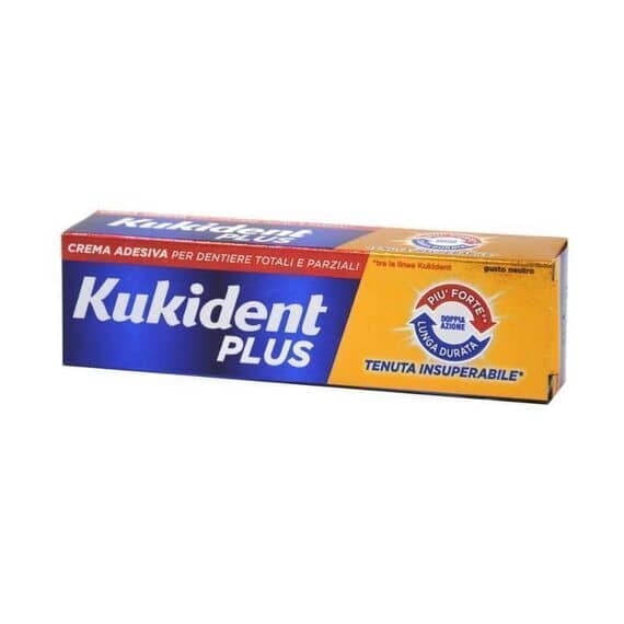 Kukident Plus Doppia Azione Crema Adesiva Dentiere 40 G | Acquista Online su Farmaclick