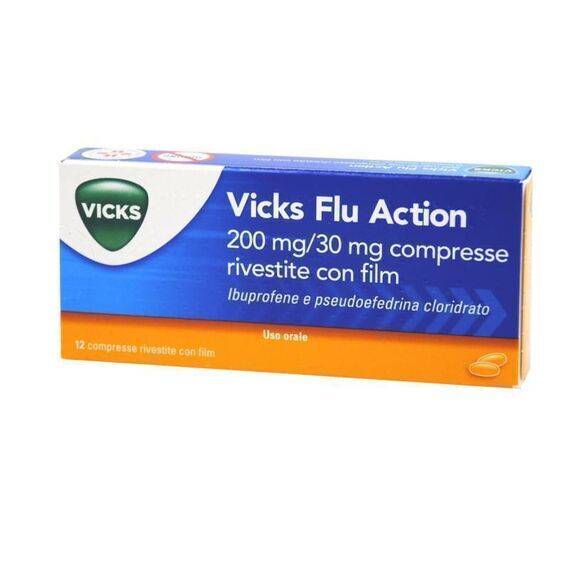 Vicks Flu Action 200 Mg / 30 Mg 12 Compresse Rivestite con Film | Acquista Online su Farmaclick