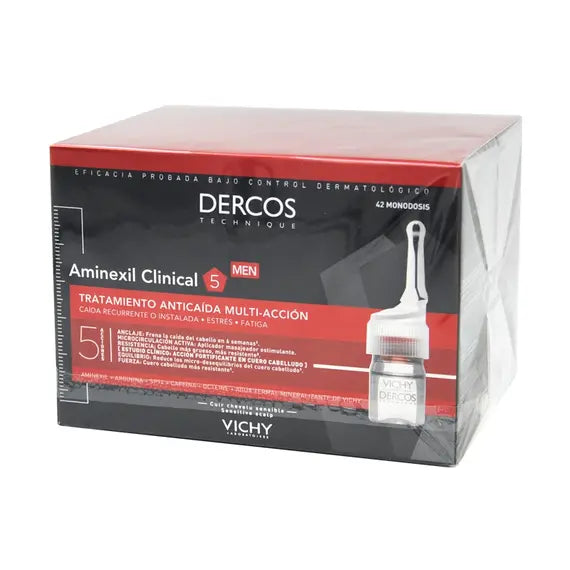 Vichy Dercos Aminexil Intensive 5 Trattamento Anti-caduta Uomo 42 Flaconcini | Acquista Online su Farmaclick