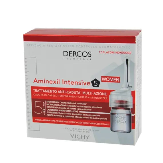 Vichy Dercos Aminexil Intensive 5 Trattamento Anti Caduta Multi Azione 12 Flaconcini | Acquista Online su Farmaclick