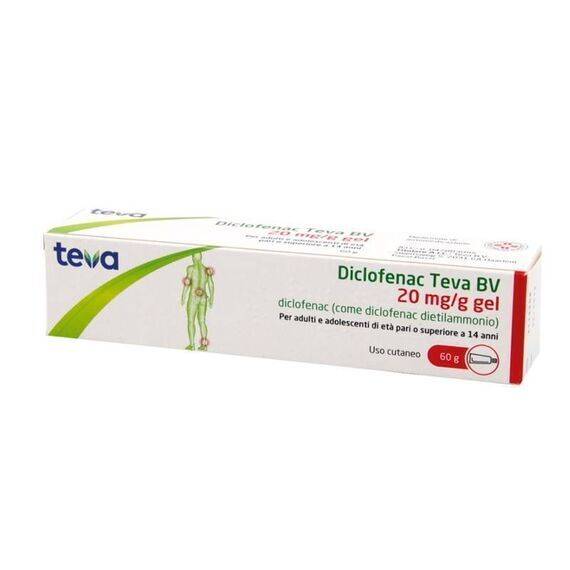Diclofenac Teva Bv 20mg/g Gel 60g | Acquista Online su Farmaclick