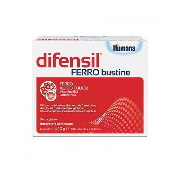 Difensil Ferro Integratore di Ferro e Acido Folico 20 Bustine | Acquista Online su Farmaclick