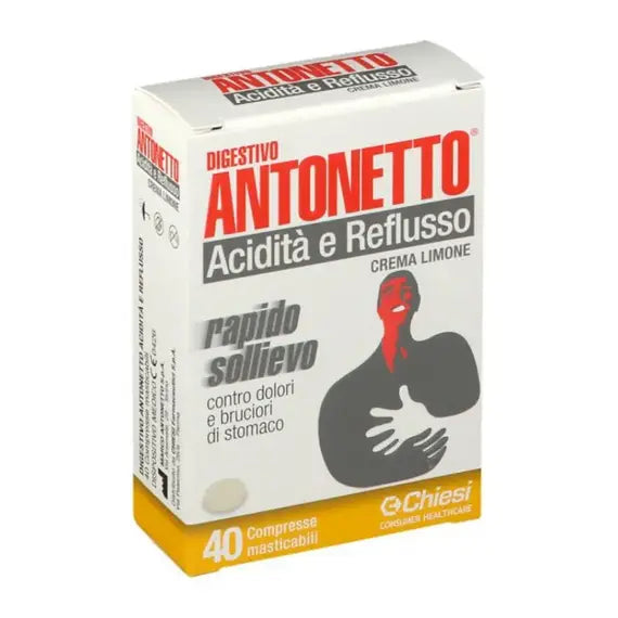 Digestivo Antonetto Aciditã e Reflusso 40 Compresse Masticabili Gusto Limone | Acquista Online su Farmaclick