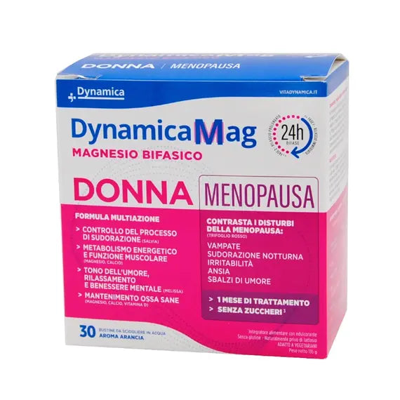 Dynamicamag Magnesio Bifasico Donna Menopausa Integratore Alimentare Contro i Disturbi della Menopausa 30 Bustine | Acquista Online su Farmaclick
