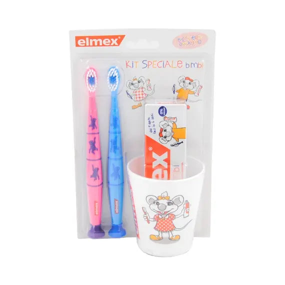 Elmex Kit Speciale Bimbi 2 Spazzolini 3 - 6 Anni + 1 Dentifricio 50 Ml + 1 Bicchiere Omaggio | Acquista Online su Farmaclick