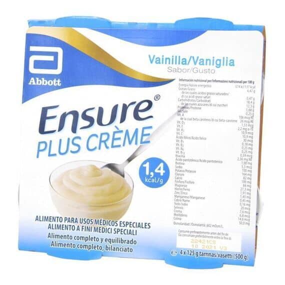 Abbott Ensure Plus Crã¨me Supplemento Nutrizionale Ipercalorico in Caso di Disfagia e Problemi di Masticazione Gusto Vaniglia 4x125 G | Acquista Online su Farmaclick