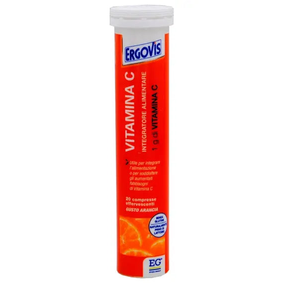 Ergovis Vit C 1000 Mg 20 Compresse Effervescenti Gusto Arancio | Acquista Online su Farmaclick