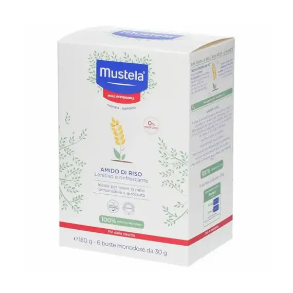 Expanscience Mustela Pelle Sensibile Amido di Riso Lenitivo e Rinfrescante 180 Grammi | Acquista Online su Farmaclick