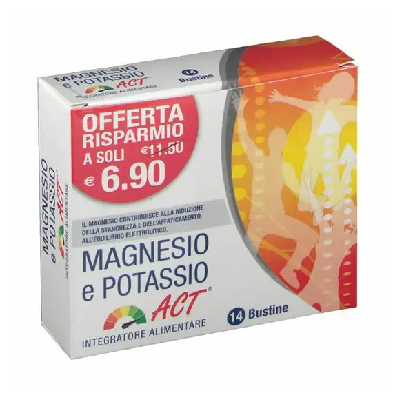 Magnesio e Potassio Act 14 Bustine | Acquista Online su Farmaclick