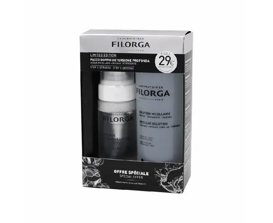 Filorga Confezione Doppia Soluzione Micellare E Mousse Struccante 400 Ml + 150 Ml
