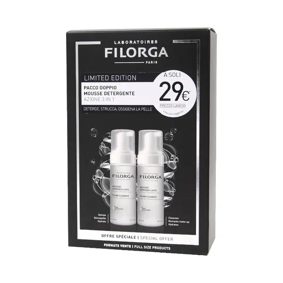 Filorga Limited Edition Pacco Doppio Mousse Detergente Azione 3 in 1 150ml X 2 | Acquista Online su Farmaclick