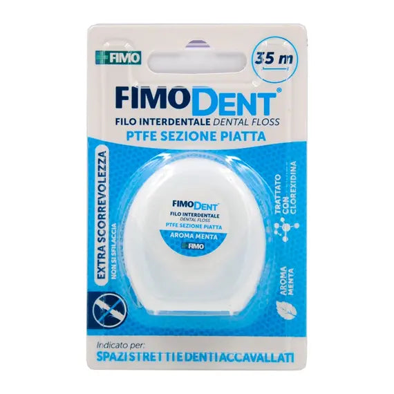 Fimodent Filo Interdentale Dental Floss Ptfe Sezione Piatta Extra Scorrevolezza 35 M. | Acquista Online su Farmaclick
