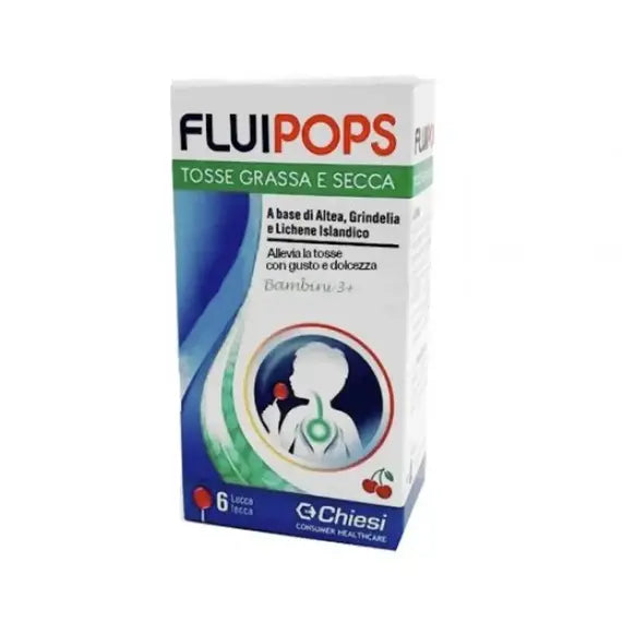 Fluipops Tosse Grassa e Secca Bambini 3 + Gusto Ciliegia 6 Lecca Lecca | Acquista Online su Farmaclick