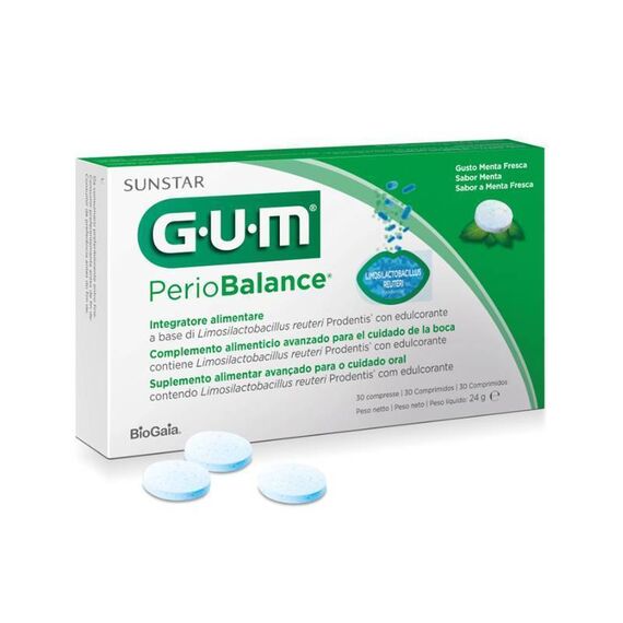 Gum Periobalance Probiotico per L'igiene Orale 30 Compresse Gusto Menta | Acquista Online su Farmaclick