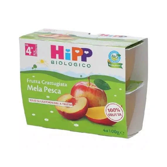 Hipp Bio Merenda Frutta Mela Pesca 4 X 100 Gr | Acquista Online su Farmaclick