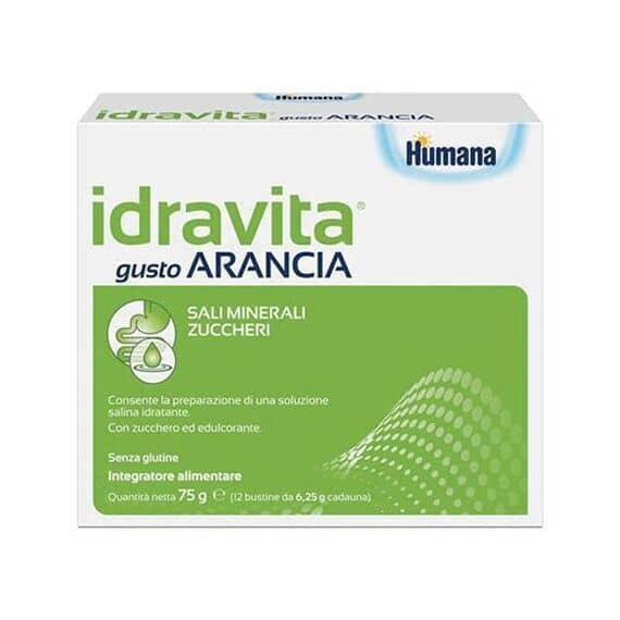Humana Idravita Integratore Alimentare di Sali Minerali e Zuccheri Gusto Arancia 12 Bustine | Acquista Online su Farmaclick