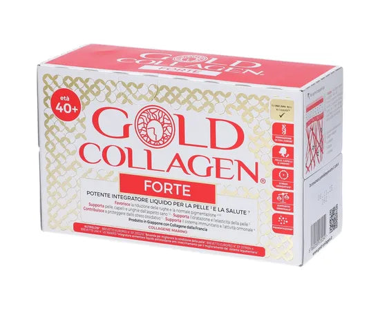 Gold Collagen Forte Flüssige Nahrungsergänzung für Haut, Nägel und Haare 10 Fläschchen