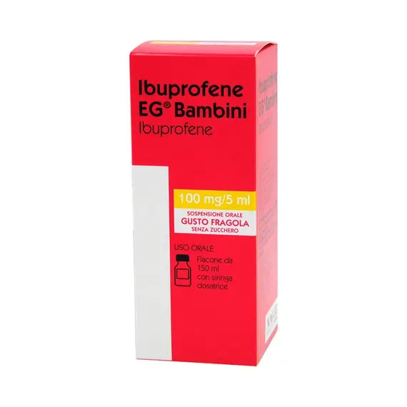 Ibuprofene Eg Bambini Sospensione Orale 100 Mg/5 Ml Gusto Fragola Senza Zucchero 150 Ml | Acquista Online su Farmaclick