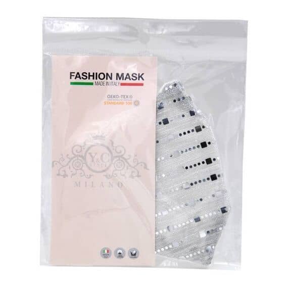 Mascherina Lavabile in Cotone Argento Glitterata | Acquista Online su Farmaclick
