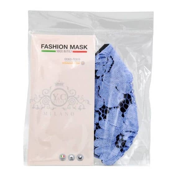 Mascherina Lavabile in Cotone Pizzo Azzurro | Acquista Online su Farmaclick