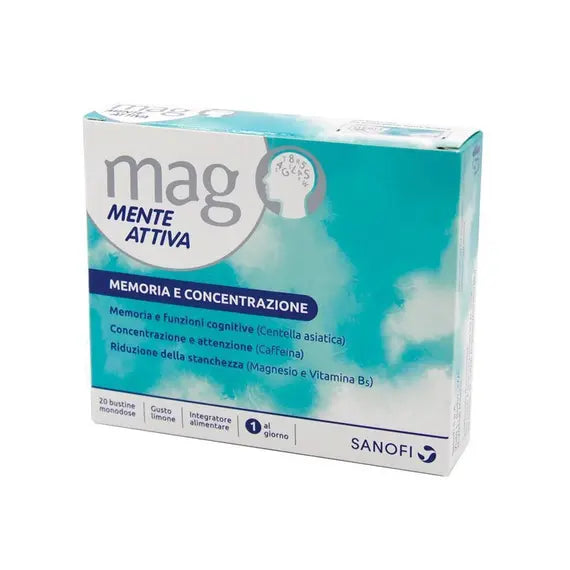 Mag Mente Attiva Integratore per la Memoria e Concentrazione 20 Bustine Gusto Limone | Acquista Online su Farmaclick