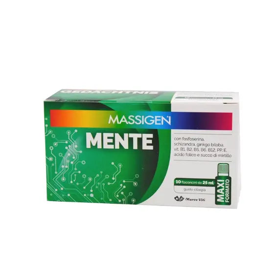 Massigen Mente Integratore Alimentare per le Funzioni Mentali 10 Flaconcini da 25 Ml Gusto Ciliegia | Acquista Online su Farmaclick