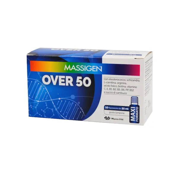 Massigen Over 50 Integratore Alimentare Ricostituente 10 Flaconcini da 25 Ml Gusto Lampone | Acquista Online su Farmaclick