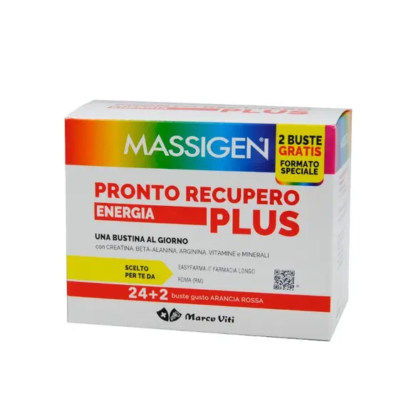 Massigen Pronto Recupero Energia Plus 24 + 2 Bustine Monodose Gusto Arancia Rossa | Acquista Online su Farmaclick