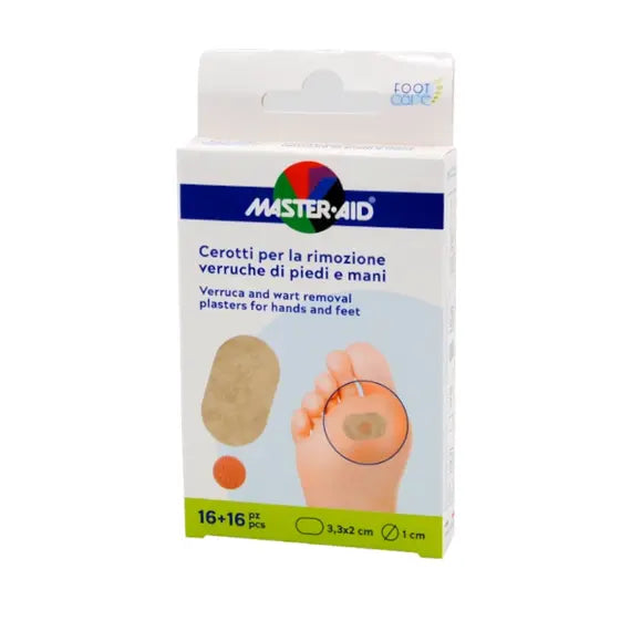 Master Aid Cerotti per la Rimozione Verruche di Piedi e Mani 16+16 Pz | Acquista Online su Farmaclick